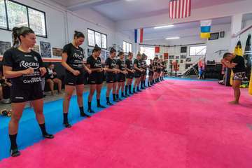 El Rocasa disfruta de una sesión de entrenamiento de Kick Boxing (Foto TA)